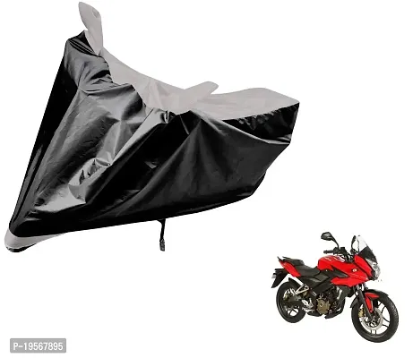 Auto Hub Bajaj Pulsar 200 Bike Cover Waterproof Original / Pulsar 200 Cover Waterproof / Pulsar 200 bike Cover / Bike Cover Pulsar 200 Waterproof / Pulsar 200 Body Cover / Bike Body Cover Pulsar 200 With Ultra Surface Body Protection (Black, Silver Look)