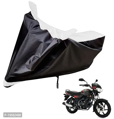 Auto Hub Bajaj Discover Bike Cover Waterproof Original / Discover Cover Waterproof / Discover bike Cover / Bike Cover Discover Waterproof / Discover Body Cover / Bike Body Cover Discover With Ultra Surface Body Protection (Black, White Look)