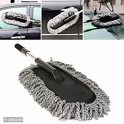 Auto Hub Microfiber Car Duster Exterior Interior Cleaner Cleaning Kit with Long Retractable Handle to Trap Dust and Pollen for Car Bike RV Boats or Home use-thumb5