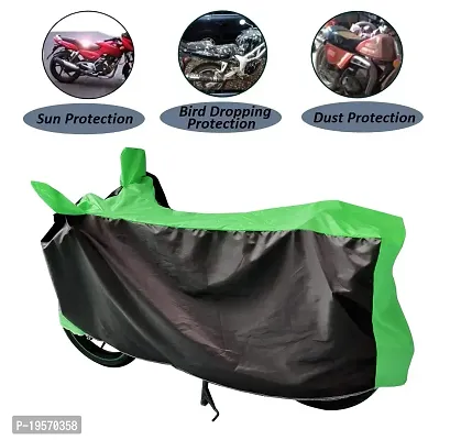 Auto Hub TVS Flame 125 Bike Cover Waterproof Original / Flame 125 Cover Waterproof / Flame 125 bike Cover / Bike Cover Flame 125 Waterproof / Flame 125 Body Cover / Bike Body Cover Flame 125 With Ultra Surface Body Protection (Black, Green Look)-thumb3