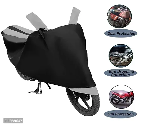 Euro Care Yamaha Saluto Bike Cover Waterproof Original / Saluto Cover Waterproof / Saluto bike Cover / Bike Cover Saluto Waterproof / Saluto Body Cover / Bike Body Cover Saluto With Ultra Surface Body Protection (Black, Silver Look)-thumb4