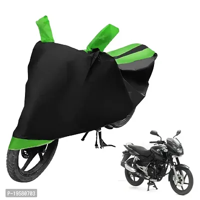 Auto Hub Bajaj Pulsar 180 Bike Cover Waterproof Original / Pulsar 180 Cover Waterproof / Pulsar 180 bike Cover / Bike Cover Pulsar 180 Waterproof / Pulsar 180 Body Cover / Bike Body Cover Pulsar 180 With Ultra Surface Body Protection (Black, Green Look)