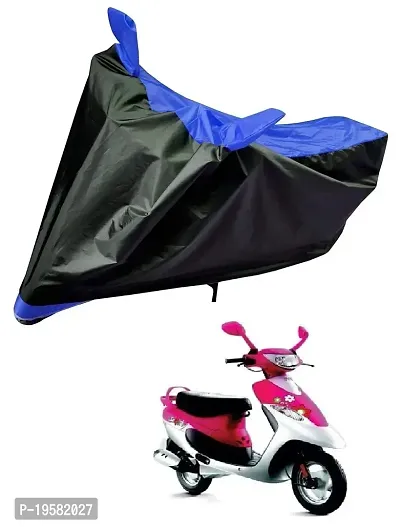 Auto Hub TVS Pep Plus Bike Cover Waterproof Original / Pep Plus Cover Waterproof / Pep Plus bike Cover / Bike Cover Pep Plus Waterproof / Pep Plus Body Cover / Bike Body Cover Pep Plus With Ultra Surface Body Protection (Black, Blue Look)