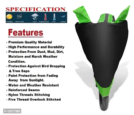 Auto Hub Honda SP 125 Bike Cover Waterproof Original / SP 125 Cover Waterproof / SP 125 bike Cover / Bike Cover SP 125 Waterproof / SP 125 Body Cover / Bike Body Cover SP 125 With Ultra Surface Body Protection (Black, Green Look)-thumb4