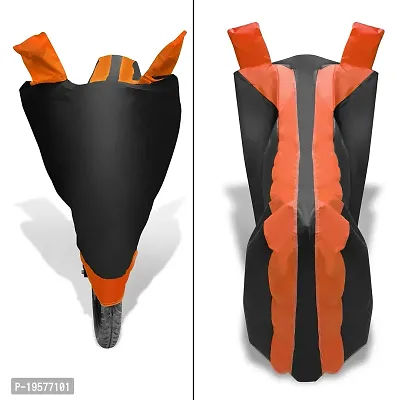 Auto Hub Waterproof Bike Body Cover for Honda Dio - Black/Orange (Fabric:-Polyester)-thumb3