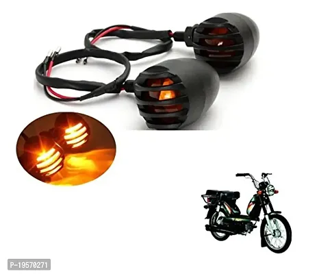 Auto Hub Metallic Bike Indicator Lamp for TVS Luna - Pack of Two