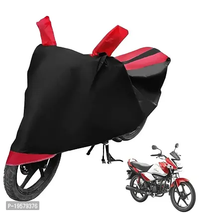 Auto Hub Hero Splendor i Bike Cover Waterproof Original / Splendor i Cover Waterproof / Splendor i bike Cover / Bike Cover Splendor i Waterproof / Splendor i Body Cover / Bike Body Cover Splendor i With Ultra Surface Body Protection (Black, Red Look)