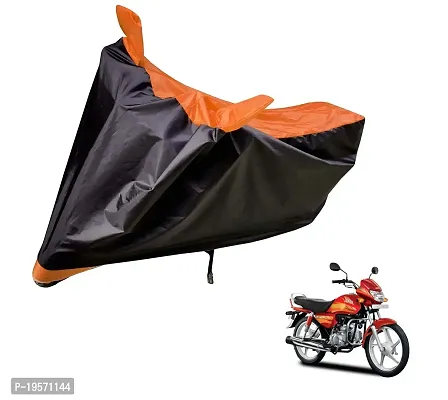 Auto Hub Hero CD Deluxe Bike Cover Waterproof Original / CD Deluxe Cover Waterproof / CD Deluxe bike Cover / Bike Cover CD Deluxe Waterproof / CD Deluxe Body Cover / Bike Body Cover CD Deluxe With Ultra Surface Body Protection (Black, Orange Look)