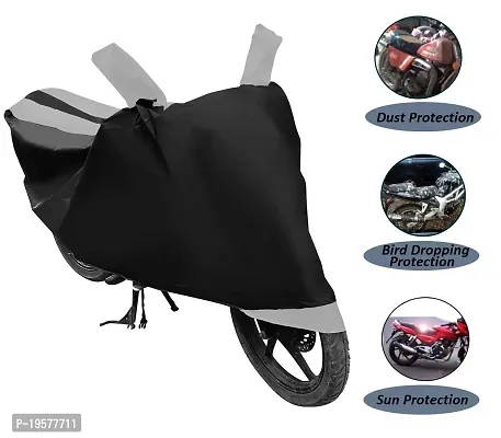 Auto Hub Bajaj Discover Bike Cover Waterproof Original / Discover Cover Waterproof / Discover bike Cover / Bike Cover Discover Waterproof / Discover Body Cover / Bike Body Cover Discover With Ultra Surface Body Protection (Black, Silver Look)-thumb4