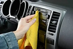 Auto Hub Microfiber Cleaning Cloths, 2 pcs 40x40 Cm 250GSM Multi-Color Highly Absorbent, Lint and Streak Free, Multi - Purpose Wash Cloth for Kitchen, Car, Window, Stainless Steel-thumb3