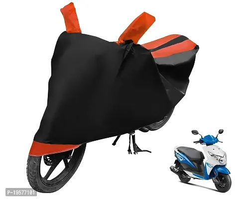 Auto Hub Waterproof Bike Body Cover for Honda Dio - Black/Orange (Fabric:-Polyester)