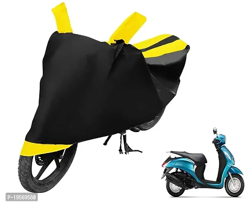 Euro Care Yamaha Fascino Bike Cover Waterproof Original / Fascino Cover Waterproof / Fascino bike Cover / Bike Cover Fascino Waterproof / Fascino Body Cover / Bike Body Cover Fascino With Ultra Surface Body Protection (Black, Yellow Look)