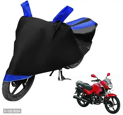 Auto Hub Waterproof Bike Body Cover for Hero Glamour - Black/Blue, with Belt  Buckle, Coated