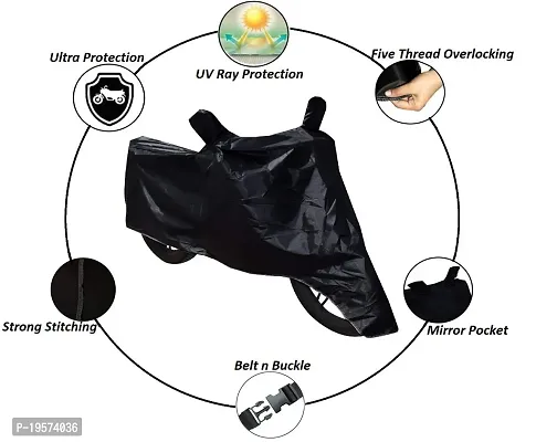 Auto Hub Honda CB Trigger Bike Cover Waterproof Original / CB Trigger Cover Waterproof / CB Trigger bike Cover / Bike Cover CB Trigger Waterproof / CB Trigger Body Cover / Bike Body Cover CB Trigger With Ultra Surface Body Protection (Black Look)-thumb3