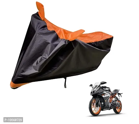 Auto Hub Water Resistant Bike Body Cover for KTM RC 390 - Black/Orange-thumb0