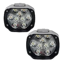 Auto Hub 9LED High Brightness Anti Fog Headlight with Switch - (Pack of 2, White-Yellow)-thumb2