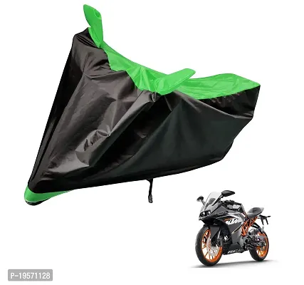 Auto Hub KTM RC 390 Bike Cover Waterproof Original / KTM RC 390 Cover Waterproof / KTM RC 390 bike Cover / Bike Cover KTM RC 390 Waterproof / KTM RC 390 Body Cover / Bike Body Cover KTM RC 390 With Ultra Surface Body Protection (Black, Green Look)-thumb0