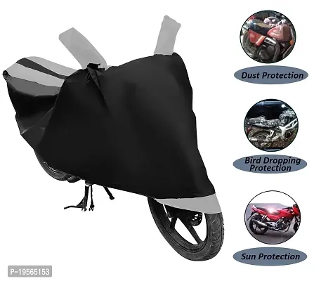 Auto Hub TVS Sport Bike Cover Waterproof Original / Sport Cover Waterproof / Sport bike Cover / Bike Cover Sport Waterproof / Sport Body Cover / Bike Body Cover Sport With Ultra Surface Body Protection (Black, Silver Look)-thumb4