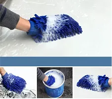 Auto Hub Microfiber Double Side Chenille Mitt, 1 Piece Set Mix, Multi-Purpose Super Absorbent and Perfect Wash Clean with Lint-Scratch Free Home, Kitchen, Window, Dusting-thumb1