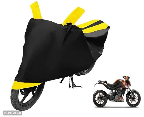 Auto Hub KTM Duke 200 Bike Cover Waterproof Original / Duke 200 Cover Waterproof / Duke 200 bike Cover / Bike Cover Duke 200 Waterproof / Duke 200 Body Cover / Bike Body Cover Duke 200 With Ultra Surface Body Protection (Black, Yellow Look)