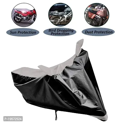 Auto Hub TVS Super XL Bike Cover Waterproof Original / Super XL Cover Waterproof / Super XL bike Cover / Bike Cover Super XL Waterproof / Super XL Body Cover / Bike Body Cover Super XL With Ultra Surface Body Protection (Black, Silver Look)-thumb2