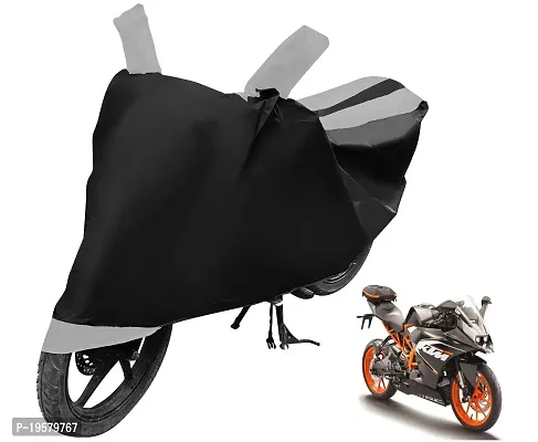 Auto Hub KTM RC 200 Bike Cover Waterproof Original / KTM RC 200 Cover Waterproof / KTM RC 200 bike Cover / Bike Cover KTM RC 200 Waterproof / KTM RC 200 Body Cover / Bike Body Cover KTM RC 200 With Ultra Surface Body Protection (Black, Silver Look)