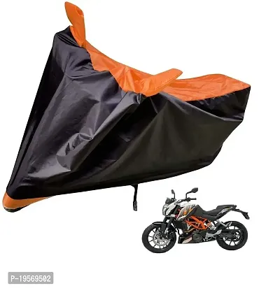 Auto Hub Water Resistant Bike Body Cover for KTM Duke 390 - Black/Orange Customized-thumb0