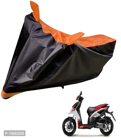 Auto Hub Aprilia 125 Bike Cover Waterproof Original / Aprilia 125 Cover Waterproof / Aprilia 125 bike Cover / Bike Cover Aprilia 125 Waterproof / Aprilia 125 Body Cover / Bike Body Cover Aprilia 125 With Ultra Surface Body Protection (Black, Orange Look)