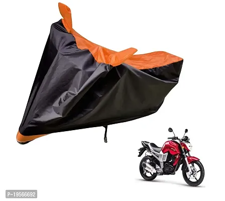 Auto Hub Yamaha FZ Bike Cover Waterproof Original/FZ Cover Waterproof/FZ Bike Cover/Bike Cover FZ Waterproof/FZ Body Cover/Bike Body Cover FZ with Ultra Surface Body Protection (Black, Orange Look)