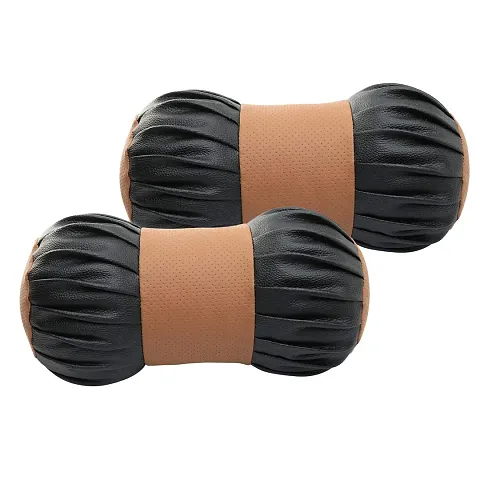 Auto Hub Round Shape Car Neck Rest Pillow Cushion for All Cars (Dumbell Shape)
