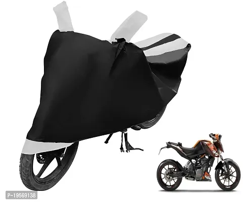 Auto Hub KTM Duke 200 Bike Cover Waterproof Original / Duke 200 Cover Waterproof / Duke 200 bike Cover / Bike Cover Duke 200 Waterproof / Duke 200 Body Cover / Bike Body Cover Duke 200 With Ultra Surface Body Protection (Black, White Look)