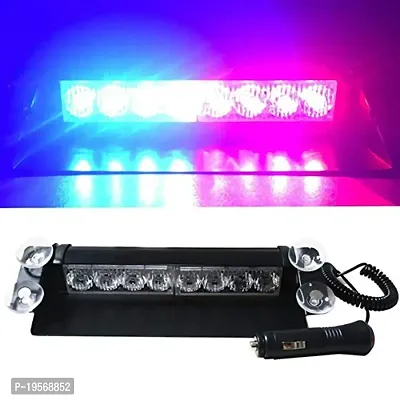 Auto Hub Car 8 LEDs Red Blue Police Flashing Light for Cars