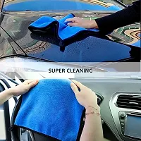 Auto Hub Heavy Microfiber Cloth for Car Cleaning and Detailing, Double Sided, Extra Thick Plush Microfiber Towel Lint-Free, 800 GSM (Size 40cm x 40cm)/Pack of 1, Color: Blue-thumb1