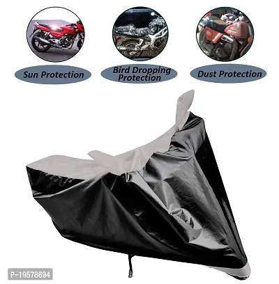 Auto Hub Honda CB Twister Bike Cover Waterproof Original / CB Twister Cover Waterproof / CB Twister bike Cover / Bike Cover CB Twister Waterproof / CB Twister Body Cover / Bike Body Cover CB Twister With Ultra Surface Body Protection (Black, Silver Look)-thumb2