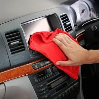 Auto Hub Microfiber Cleaning Cloths, 1 pcs 40x40 Cm 250GSM Red Highly Absorbent, Lint and Streak Free, Multi - Purpose Wash Cloth for Kitchen, Car, Window, Stainless Steel-thumb1