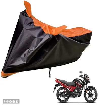 Auto Hub Hero Glamour Bike Cover Waterproof Original / Glamour Cover Waterproof / Glamour bike Cover / Bike Cover Glamour Waterproof / Glamour Body Cover / Bike Body Cover Glamour With Ultra Surface Body Protection (Black, Orange Look)-thumb0