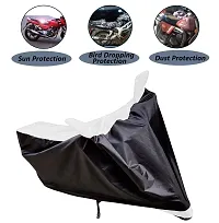 Auto Hub Waterproof Bike Body Cover Compatible with Hero CD Deluxe -(Fabric:-Polyester, Color:-Black-White)-thumb1