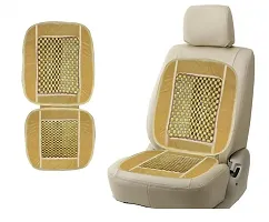 Auto hub Wooden Seat Bead Accupresure Design Pad for Car - Beige-thumb1