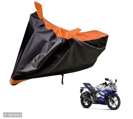 Auto Hub Yamaha R15 Bike Cover Waterproof Original / R15 Cover Waterproof / R15 bike Cover / Bike Cover R15 Waterproof / R15 Body Cover / Bike Body Cover R15 With Ultra Surface Body Protection (Black, Orange Look)-thumb0