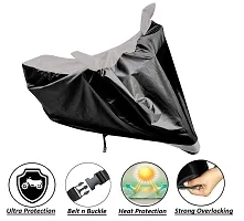 Auto Hub Honda Livo Bike Cover Waterproof Original / Livo Cover Waterproof / Livo bike Cover / Bike Cover Livo Waterproof / Livo Body Cover / Bike Body Cover Livo With Ultra Surface Body Protection (Black, Silver Look)-thumb1