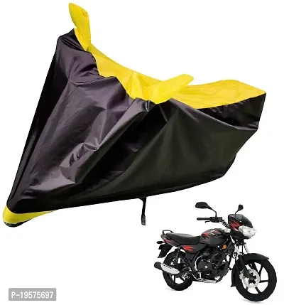 Auto Hub Bajaj Discover Bike Cover Waterproof Original / Discover Cover Waterproof / Discover bike Cover / Bike Cover Discover Waterproof / Discover Body Cover / Bike Body Cover Discover With Ultra Surface Body Protection (Black, Yellow Look)-thumb0