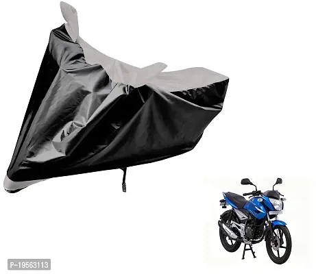 Auto Hub Bajaj XCD 125 Bike Cover Waterproof Original / XCD 125 Cover Waterproof / XCD 125 bike Cover / Bike Cover XCD 125 Waterproof / XCD 125 Body Cover / Bike Body Cover XCD 125 With Ultra Surface Body Protection (Black, Silver Look)-thumb0