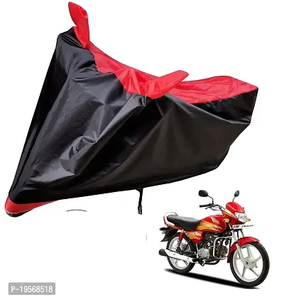 Auto Hub Hero HF Deluxe Bike Cover Waterproof Original / HF Deluxe Cover Waterproof / HF Deluxe bike Cover / Bike Cover HF Deluxe Waterproof / HF Deluxe Body Cover / Bike Body Cover HF Deluxe With Ultra Surface Body Protection (Black, Red Look)-thumb0