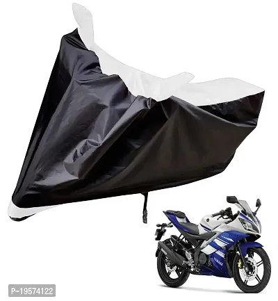 Auto Hub Yamaha R15 Bike Cover Waterproof Original / R15 Cover Waterproof / R15 bike Cover / Bike Cover R15 Waterproof / R15 Body Cover / Bike Body Cover R15 With Ultra Surface Body Protection (Black, White Look)