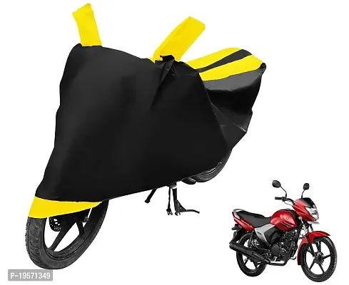 Auto Hub Yamaha Saluto Bike Cover Waterproof Original / Saluto Cover Waterproof / Saluto bike Cover / Bike Cover Saluto Waterproof / Saluto Body Cover / Bike Body Cover Saluto With Ultra Surface Body Protection (Black, Yellow Look)