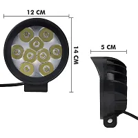 Auto Hub 9 LED 27W Anti Fog White Spot Light Auxiliary Light with Switch for Bikes  Scooty - Pack of Two-thumb2