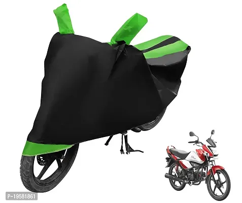 Auto Hub Hero Splendor i Bike Cover Waterproof Original / Splendor i Cover Waterproof / Splendor i bike Cover / Bike Cover Splendor i Waterproof / Splendor i Body Cover / Bike Body Cover Splendor i With Ultra Surface Body Protection (Black, Green Look)