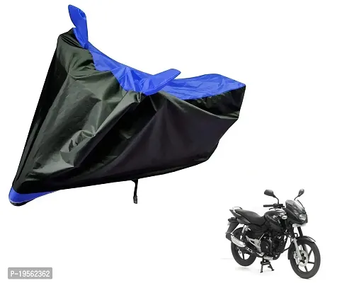 Auto Hub Bajaj Pulsar 180 Bike Cover Waterproof Original / Pulsar 180 Cover Waterproof / Pulsar 180 bike Cover / Bike Cover Pulsar 180 Waterproof / Pulsar 180 Body Cover / Bike Body Cover Pulsar 180 With Ultra Surface Body Protection (Black, Blue Look)-thumb0