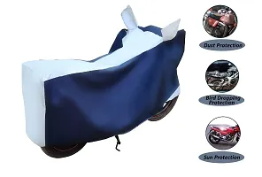 Auto Hub Waterproof Bike Body Cover for TVS Pep Plus - Navy Silver-thumb2