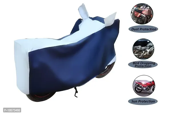 Auto Hub Waterproof Bike Body Cover for TVS Pep Plus - Navy Silver-thumb3